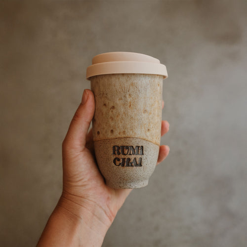 Rumi Chai Ritual Cup - Cream/Brown